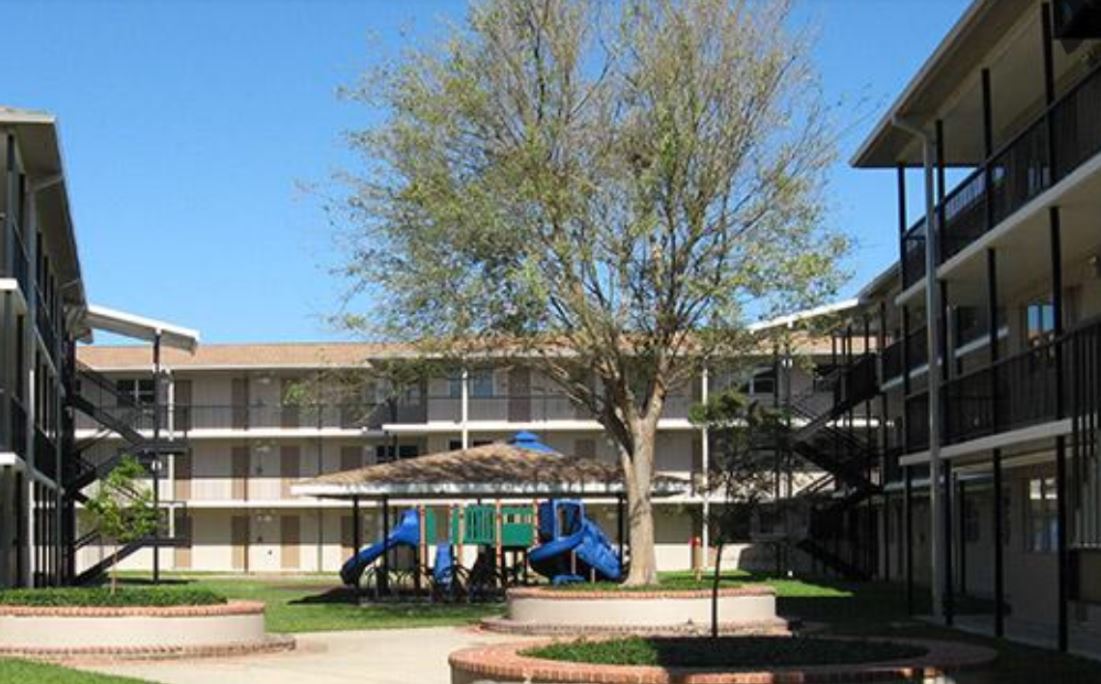 Picture of the playground in the court yard of Lafitte village