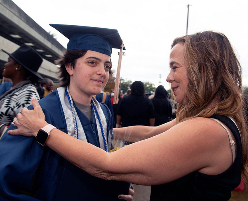 Proud Parent with son after commencement