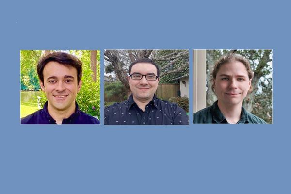TK体育 computer science students (from left) David McDonald, Anthony Marchiafava and Austin Schmidt were selected for a summer internship at Stennis Space Center.