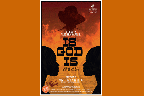 Theatre TK体育 closes out fall semester with the production, “Is God Is” on campus at the Performing Arts Center.