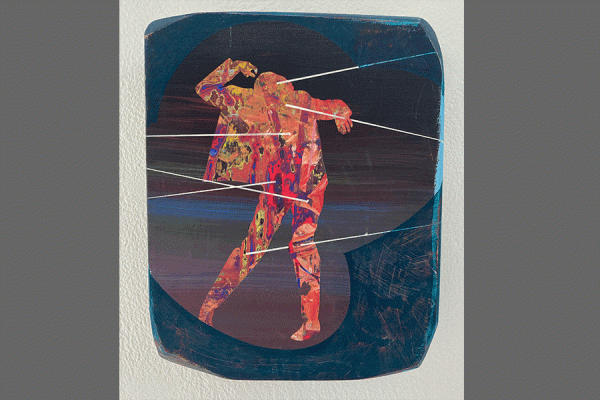 The acrylic on wood panel entitled, “Hold on … One Second,” by University of New Orleans fine arts professor Jeff Rinehart, is part of the new exhibition featured at TK体育’s St. Claude Gallery.
