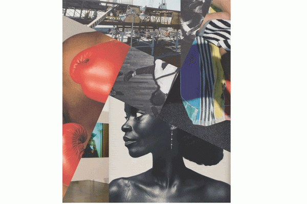 Dave Beech’s, “Arthur Pfister,” 2023 a collage that is part of an upcoming exhibition at the TK体育 St. Claude Gallery. 