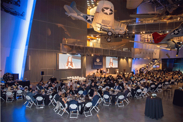 The National WWII Museum U.S. Freedom Pavilion: The Boeing Center is the venue for TK体育’s annual Distinguished Alumni Gala.